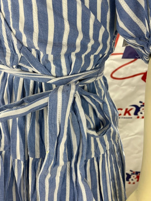 Old Navy Blue & White Midi Dress / Great for the warm weather / 100% cotton