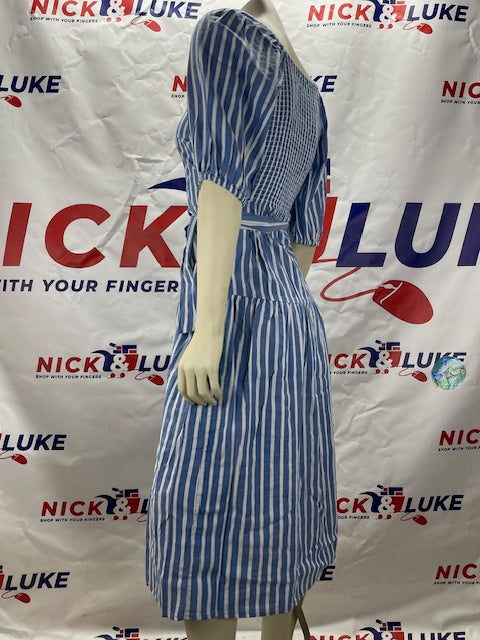 Old Navy Blue & White Midi Dress / Great for the warm weather / 100% cotton