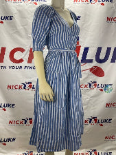 Old Navy Blue & White Midi Dress / Great for the warm weather / 100% cotton