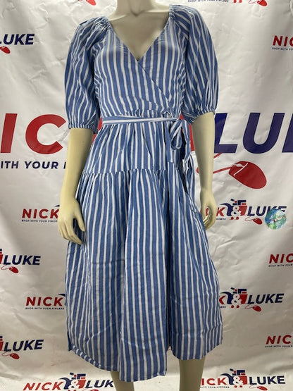 Old Navy  Blue & White Midi Dress / Great for the warm weather / 100% cotton